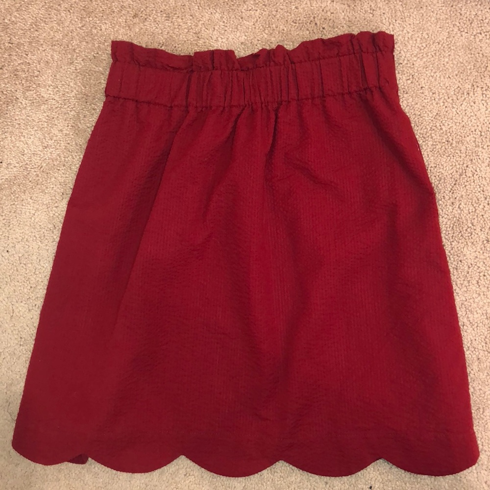 Lauren James Red scallop hem skirt